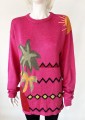 Kolorowy sweter vintage we wzory