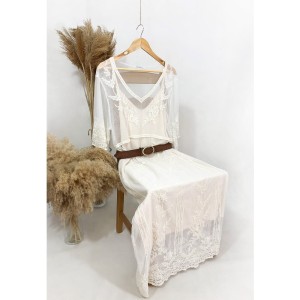 Haftowana maxi sukienka boho