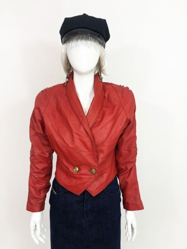 Krótka skórzana kurtka vintage