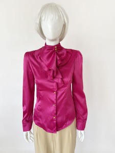 Satynowa koszula fuksja