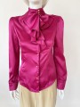 Satynowa koszula fuksja