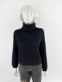 Hallhuber czarny sweter moher
