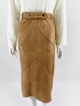 Skórzana spódnica vintage camel