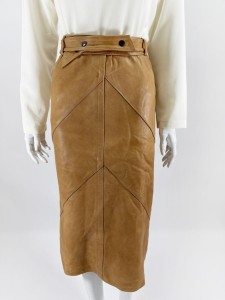 Skórzana spódnica vintage camel