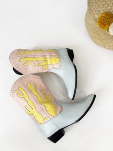 Skórzane kowbojki kaktusy