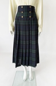 Wełniana plisowana spódnica w kratę