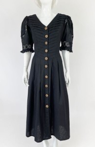 Lniana maxi sukienka vintage