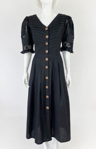 Lniana maxi sukienka vintage