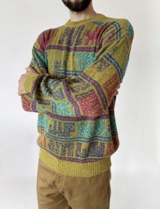 Kolorowy męski sweter vintage