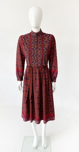 Wzorzysta sukienka vintage 60's/70's