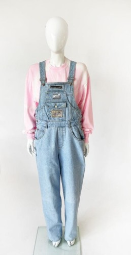 Jeansowe ogrodniczki vintage