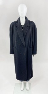 Długi wełniany płaszcz vintage oversize