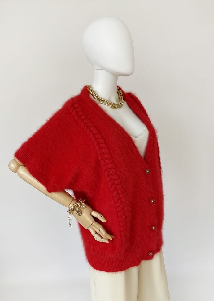 Rozpinany sweter z angory