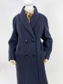 Wełniany granatowy płaszcz vintage