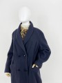 Wełniany granatowy płaszcz vintage