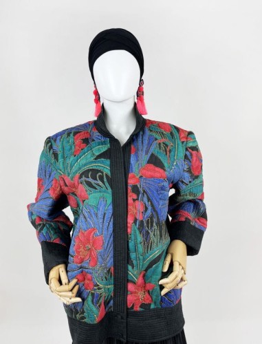 Jedwabna pikowana kurtka vintage