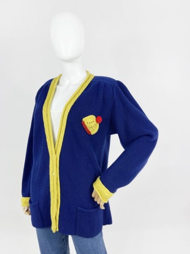 Sweter vintage z ozdobną aplikacją 80's
