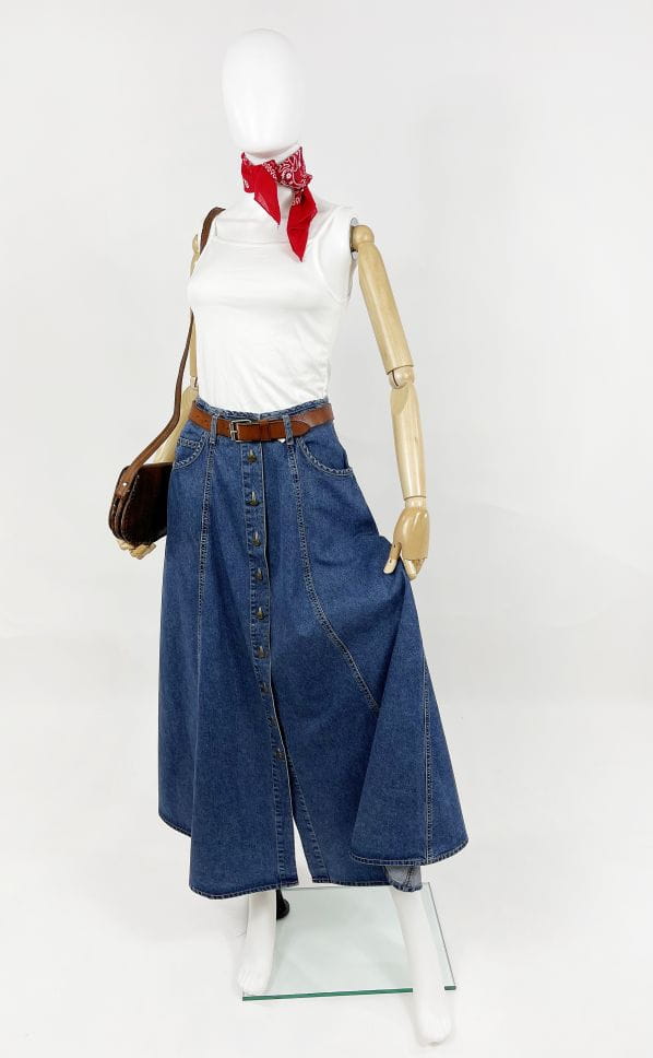 Jeansowa spódnica maxi vintage