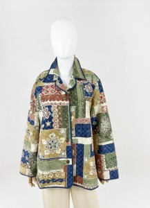 Jedwabna kurtka patchwork