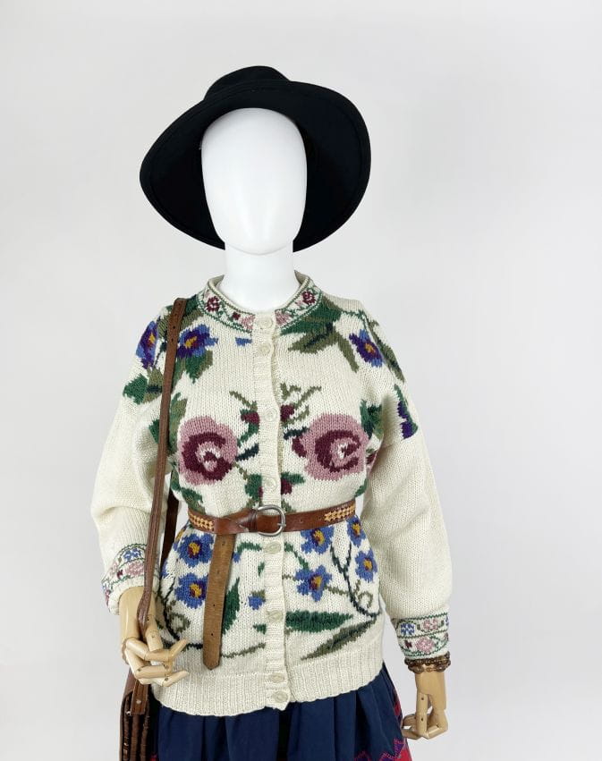 Rozpinany sweter vintage