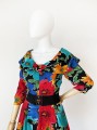 Kolorowa sukienka vintage w kwiaty 90's