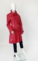 Rino&amp;Pelle czerwony płaszcz ze skóry sztucznej