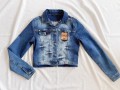 Dsquared2 jeansowa kurtka z naszywką