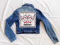 Dsquared2 jeansowa kurtka z naszywką