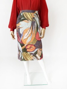 Markwald spódnica vintage malowane wzory