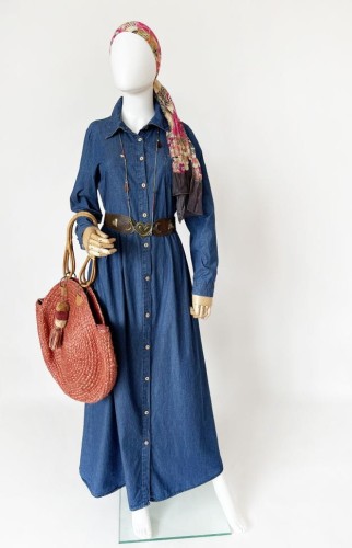 Jeansowa sukienka maxi