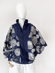 Oleg Cassini jedwabny bomber 80's