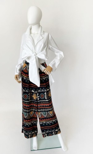 Marie Philippe Paris wzorzyste spodnie vintage