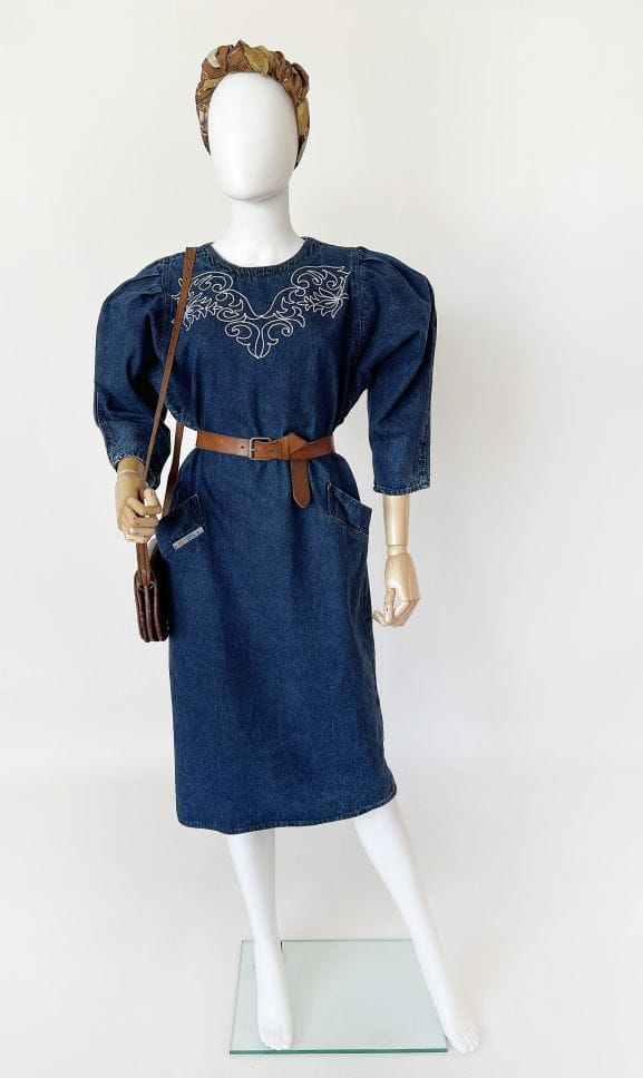 Jeansowa sukienka vintage 80's