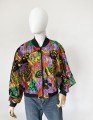 Wzorzysty welurowy bomber vintage