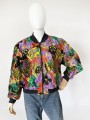 Wzorzysty welurowy bomber vintage