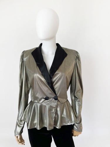 Metaliczny żakiet vintage 80's