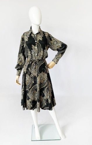 Pancaldi&amp;B jedwabny set w kwiaty 80's