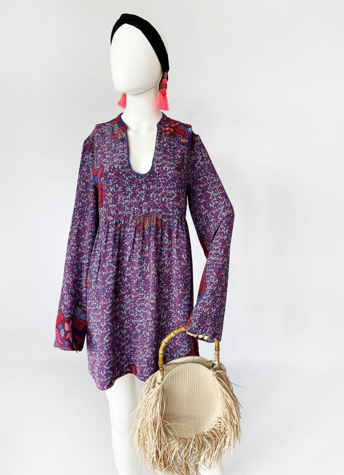 Jedwabna sukienka gypsy w stylu 70's