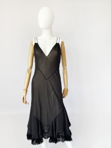 Amanda Wakeley luksusowa sukienka z frędzlami