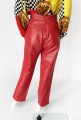 Skórzane czerwone spodnie vintage