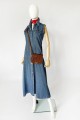 Jeansowa sukienka maxi vintage western