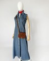 Jeansowa sukienka maxi vintage western