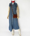 Jeansowa sukienka maxi vintage western