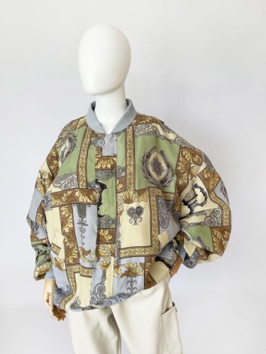Jedwabna kurtka fullprint 80's unisex