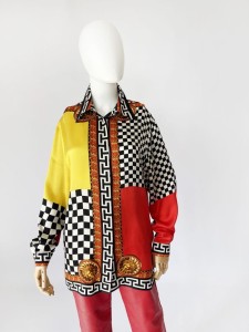 Jedwabna koszula vintage fullprint