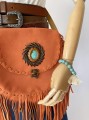 Skórzana torba z frędzlami boho