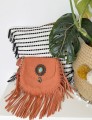 Skórzana torba z frędzlami boho