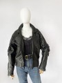 Skórzana ramoneska z frędzlami vintage 80's