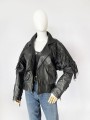 Skórzana ramoneska z frędzlami vintage 80's