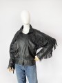 Skórzana ramoneska z frędzlami vintage 80's